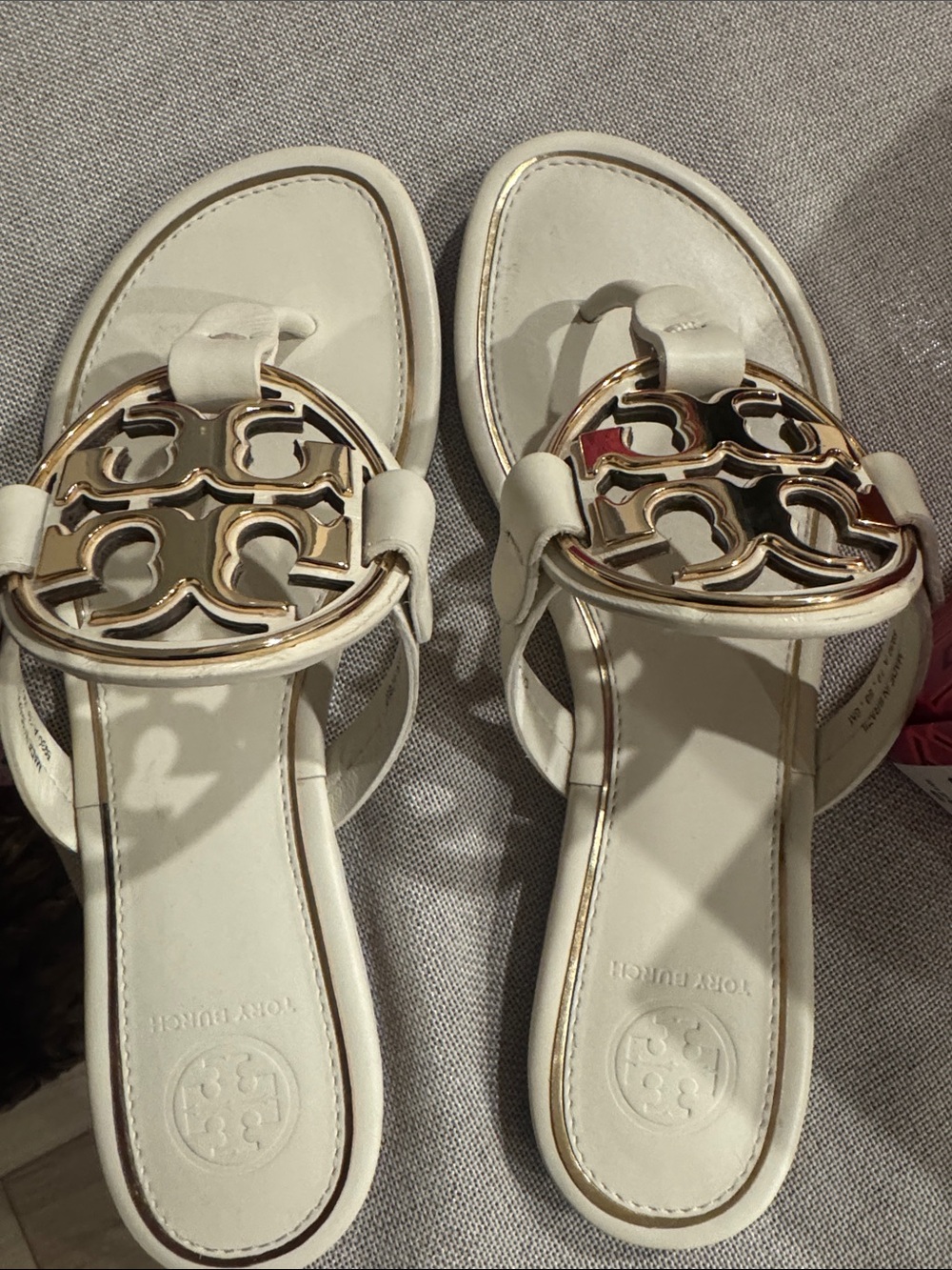 Tory Burch Bleach Metal Miller Calf Leather Sandals Size 6 with box and dust bag - Picture 7 of 10